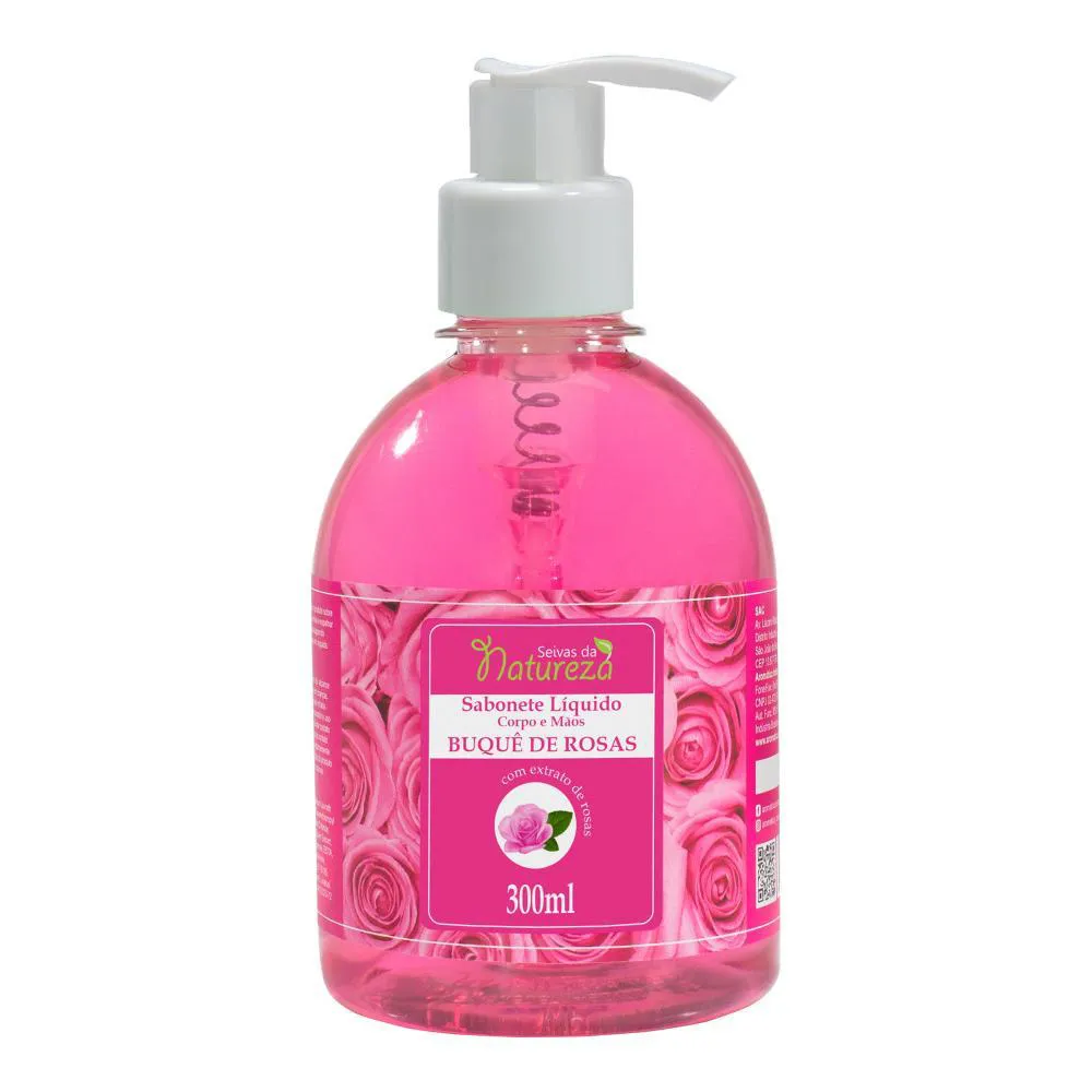 AROMÁTICA SEIVAS DA NATUREZA SABONETE LÍQUIDO BUQUÊ DE ROSAS 300ML