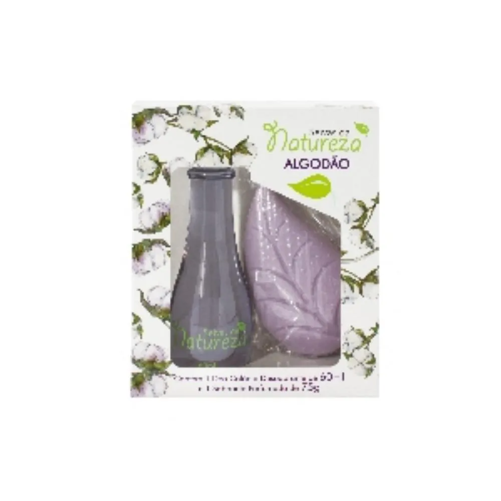 AROMÁTICA SEIVAS NATUREZA ESTOJO DEO COLÔNIA ALGODÃO 60ML E SABONETE FOLHA 75GR