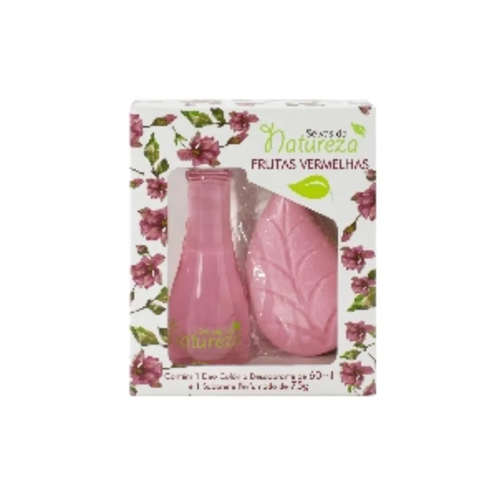 AROMÁTICA SEIVAS NATUREZA ESTOJO DEO COLÔNIA FRUTAS VERMELHAS 60ML E SABONETE FOLHA 75GR