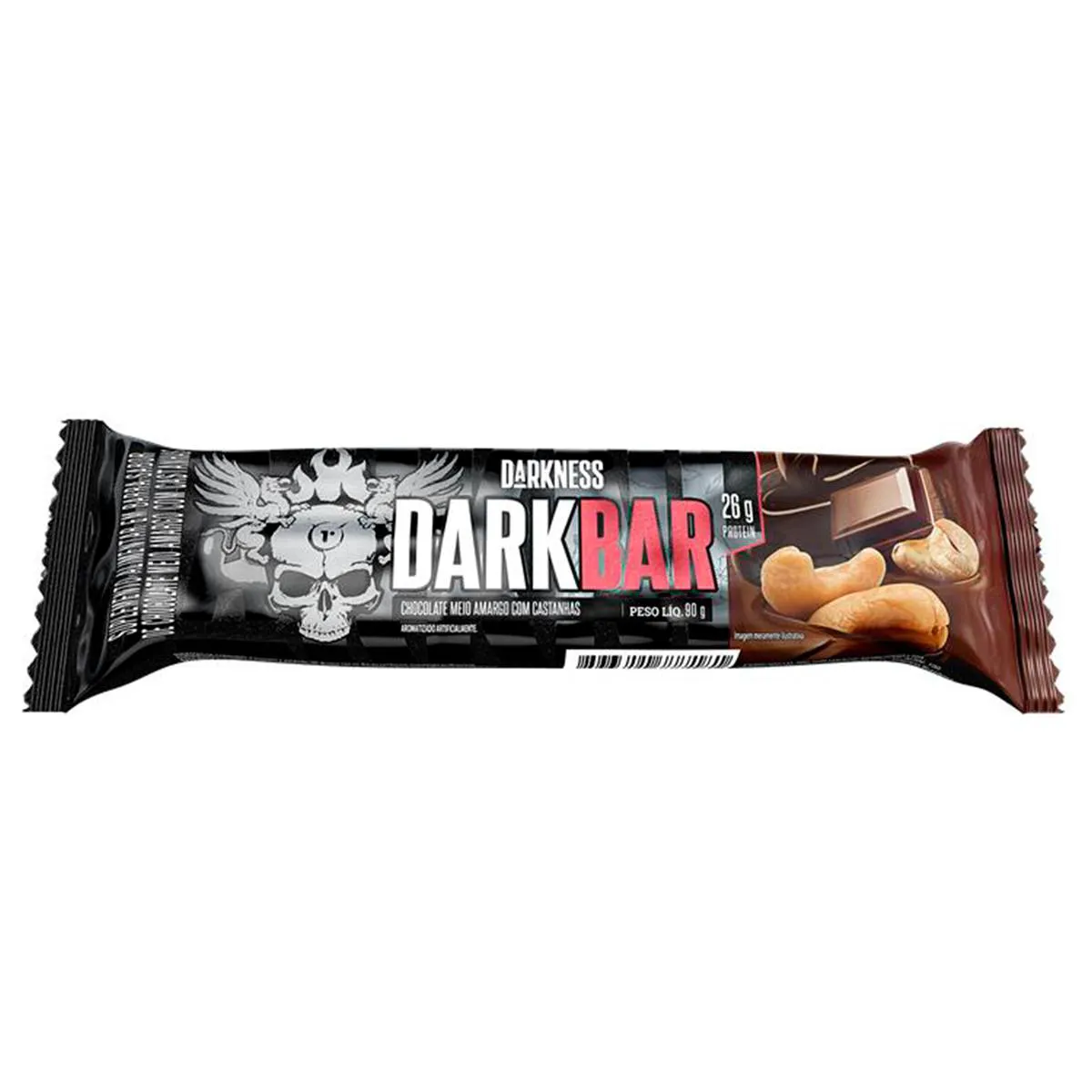 Barra de Proteína Darkness Dark Bar Chocolate Amargo com Castanhas 90g