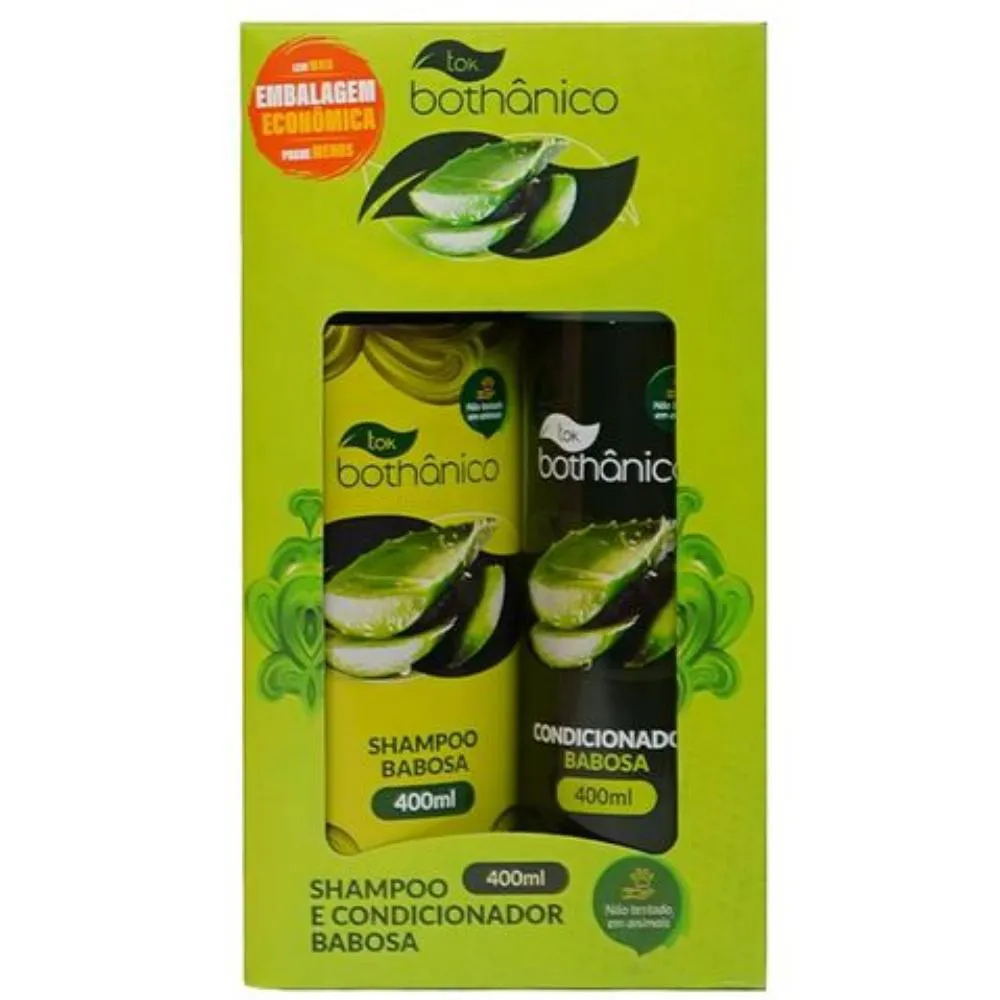 TOK BOTHÂNICO BABOSA KIT SHAMPOO 400ML E CONDICIONADOR 400ML