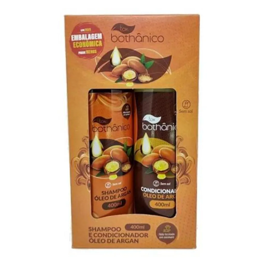 TOK BOTHÂNICO ÓLEO DE ARGAN KIT SHAMPOO 400ML E CONDICIONADOR 400ML