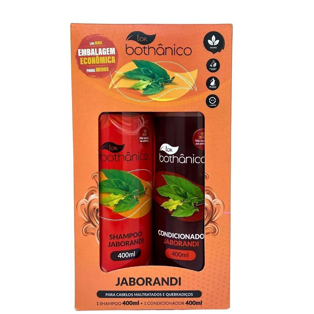 TOK BOTHâNICO JABORANDI KIT SHAMPOO 400ML E CONDICIONADOR 400ML