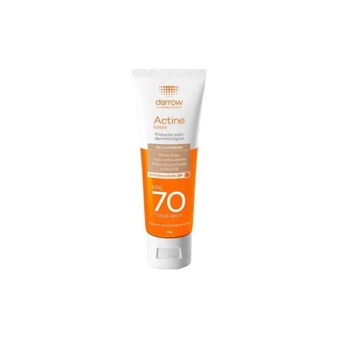 PROTETOR SOLAR DARROW ACTINE COLORS FPS 70 PELE MORENA 40G