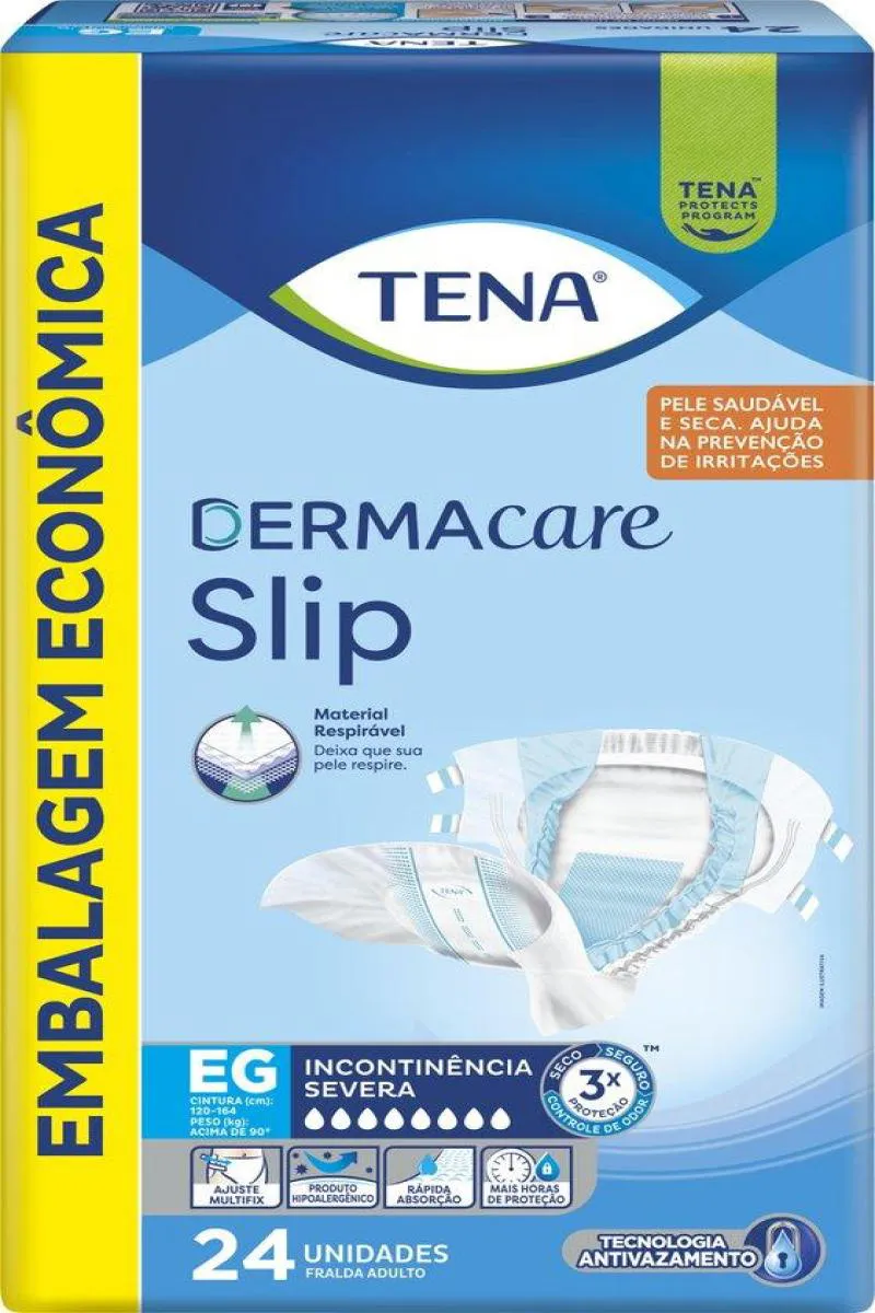 FRALDA GERIáTRICA TENA SLIP DERMACARE EG 24 UNIDADES
