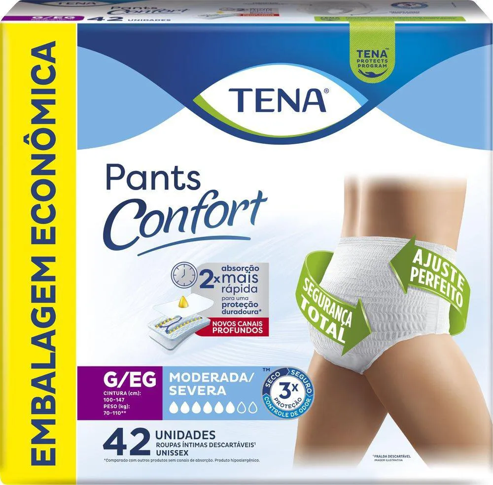 ROUPA ÍNTIMA TENA PANTS CONFORT  G/EG 42 UNIDADES