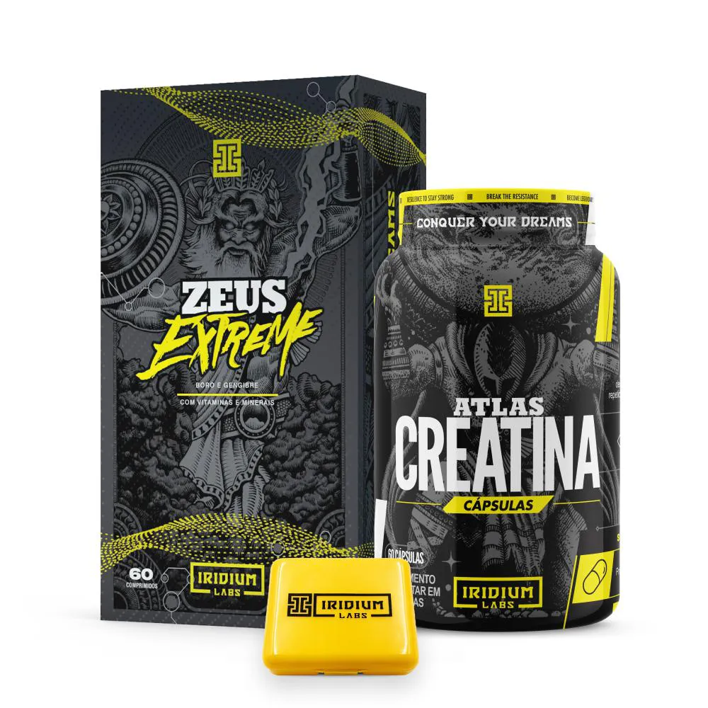 KIT ZEUS EXTREME  + ATLAS CREATINA 60 CAPS + PORTA CáPSULAS