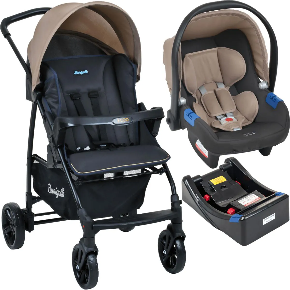 CARRINHO DE BEBE BEBE CONFORTO BASE BURIGOTTO ECCO CZ BEGE
