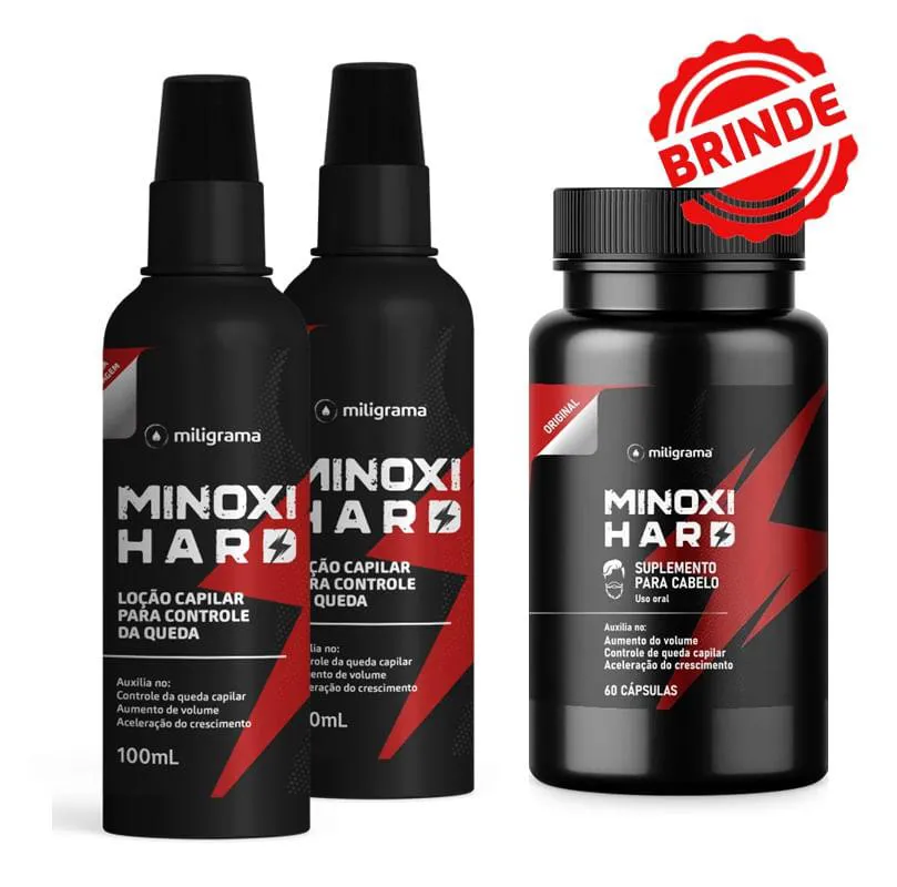 COMPRE 2 MINOXIHARD LOçãO CAPILAR E GANHE 1 MINOXIHARD ORAL CAPILAR
