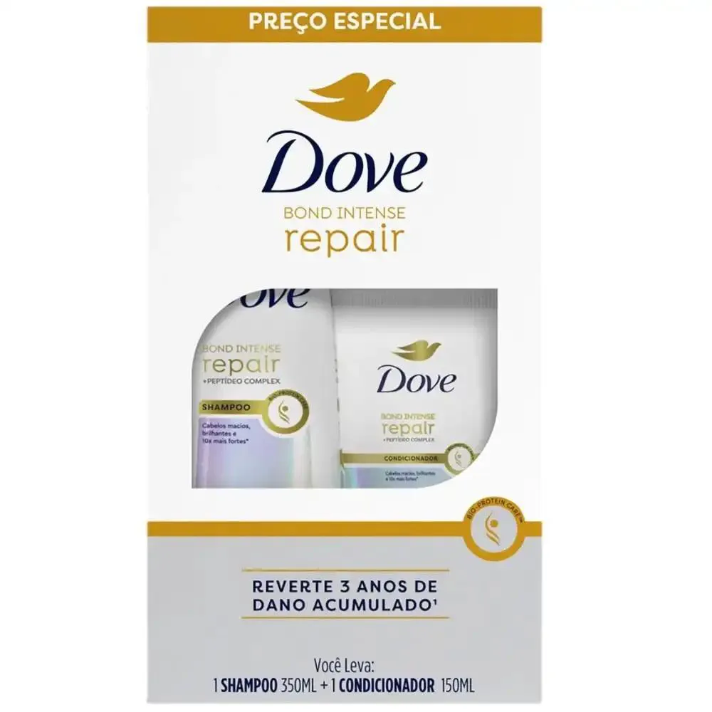 KIT DOVE BOND INTENSE REPAIR SHAMPOO 350ML + CONDICIONADOR 150ML
