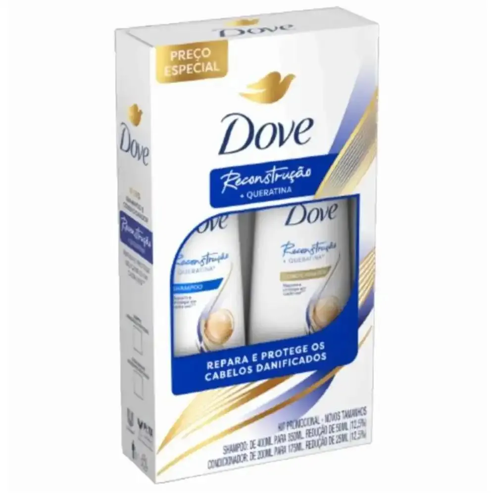 KIT DOVE RESTAURAçãO + QUERATINA SHAMPOO 350ML + CONDICIONADOR 175ML