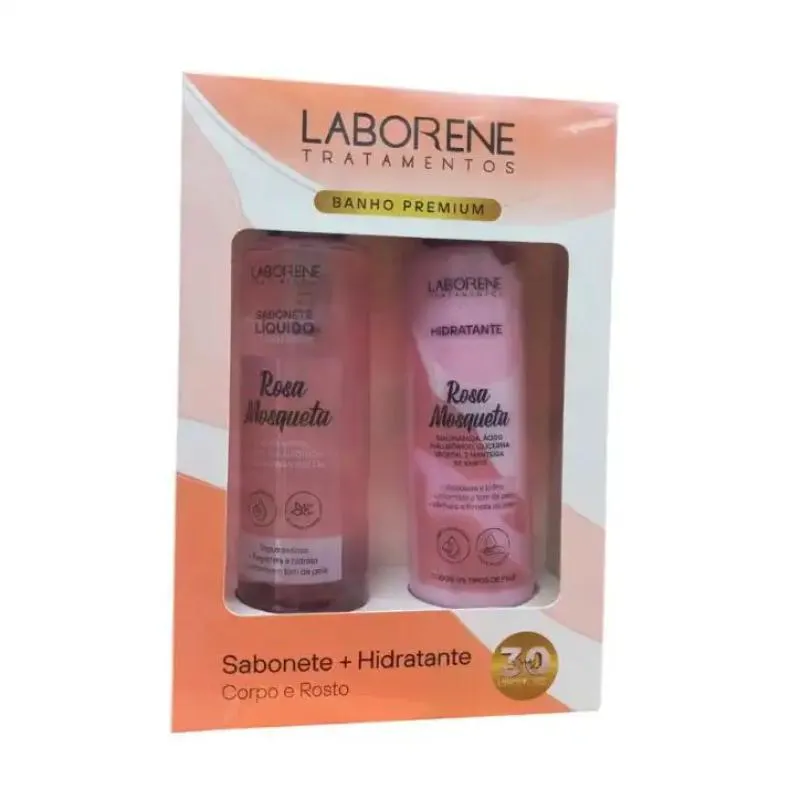 KIT LABORENE ROSA MOSQUETA SABONETE LíQUIDO 200ML + HIDRATANTE 200ML