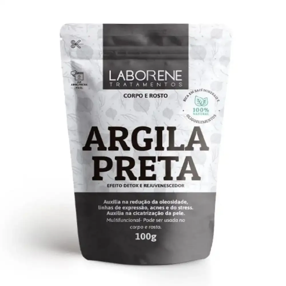 SACHê DE ARGILA EM Pó PRETA LABORENE 100G