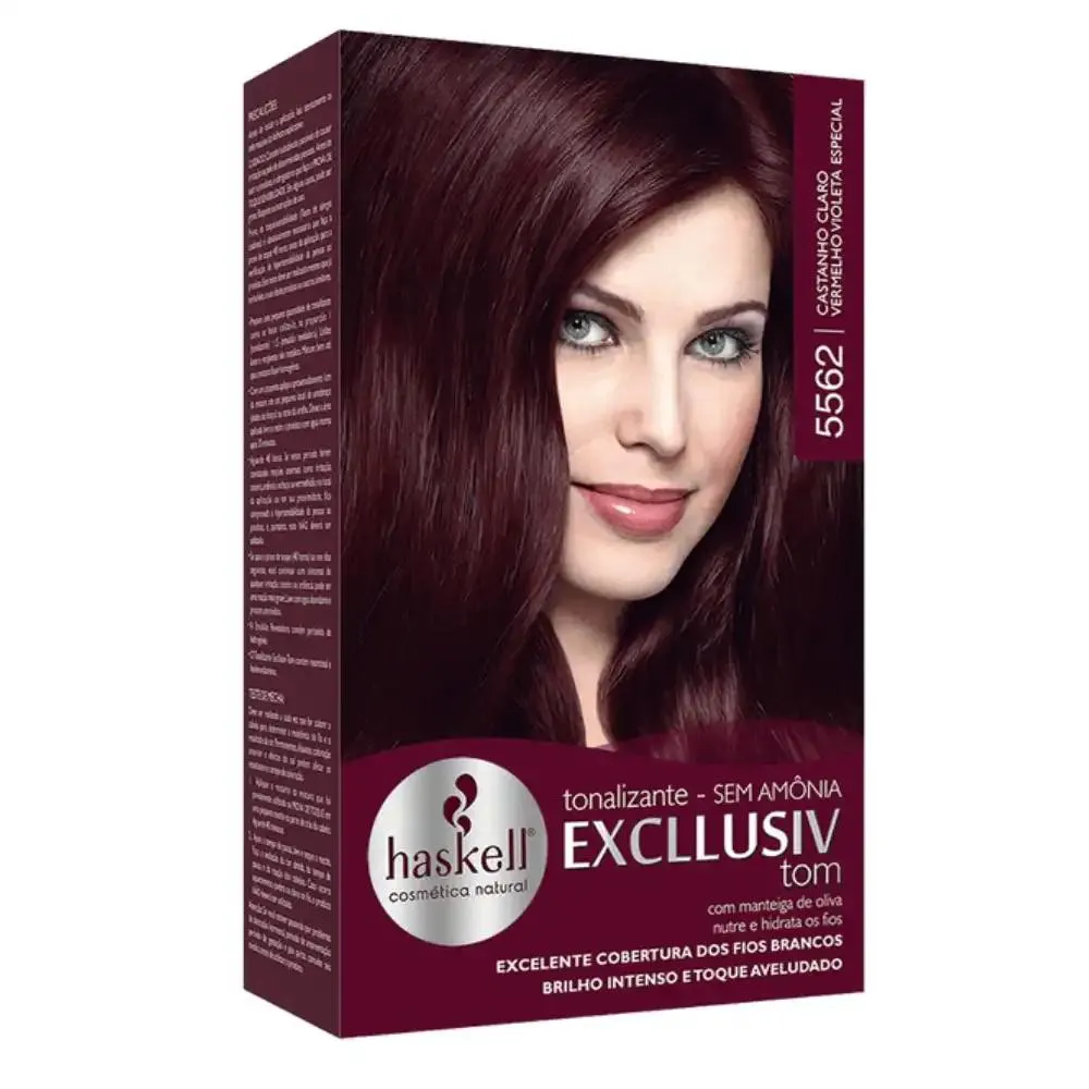 TONALIZANTE HASKELL EXCLLUSIV TOM 5562 CASTANHO CLARO VERMELHO VIOLETA