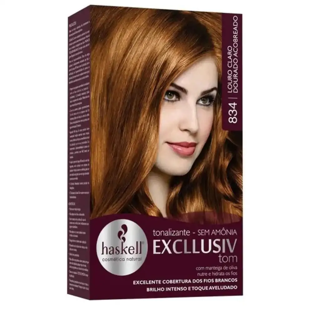 TONALIZANTE HASKELL EXCLLUSIV TOM 834 LOURO CLARO DOURADO ACOBREADO
