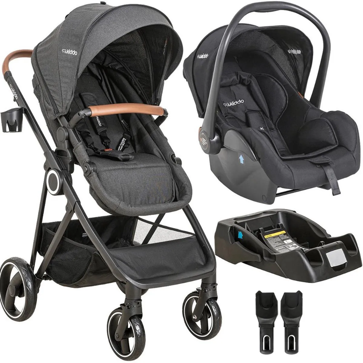 CARRINHO DE BEBE MOISES BEBE CONFORTO E BASE KIDDO COSMOS PRETO