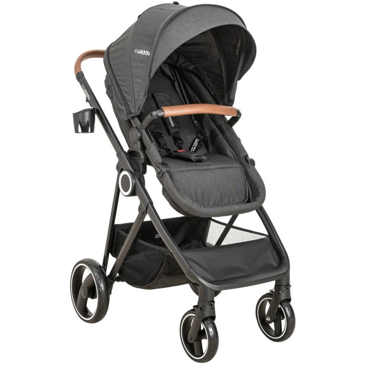 CARRINHO DE BEBE PARA PASSEIO MOISES KIDDO COSMOS MELANGE PRETO