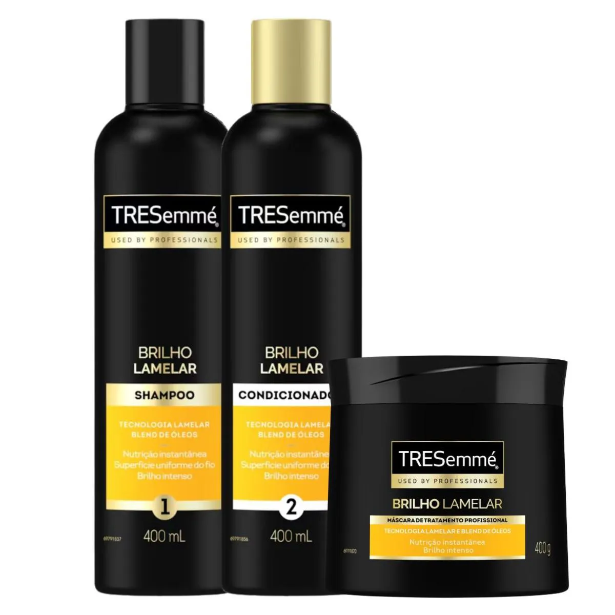 KIT SHAMPOO CONDICIONADOR MáSCARA TRESEMMé BRILHO LAMELAR