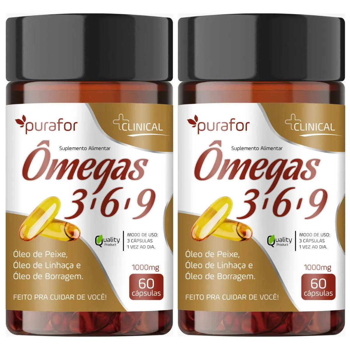 2 OMEGA 3,6,9 60CAPS 1000MG - PURAFOR Neutro