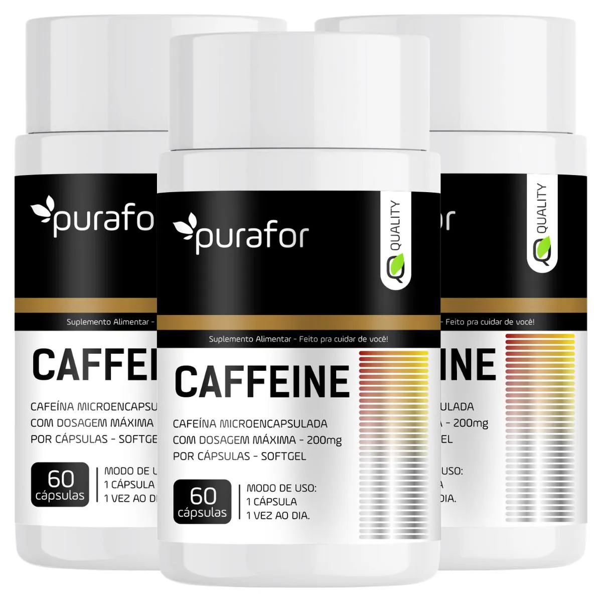 3 CAFEINA 180CAPS - PURAFOR QUALITY