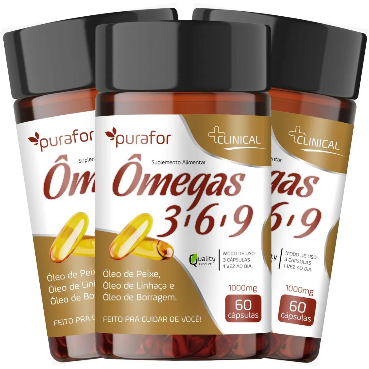 3 OMEGA 3,6,9 60CAPS 1000MG - PURAFOR