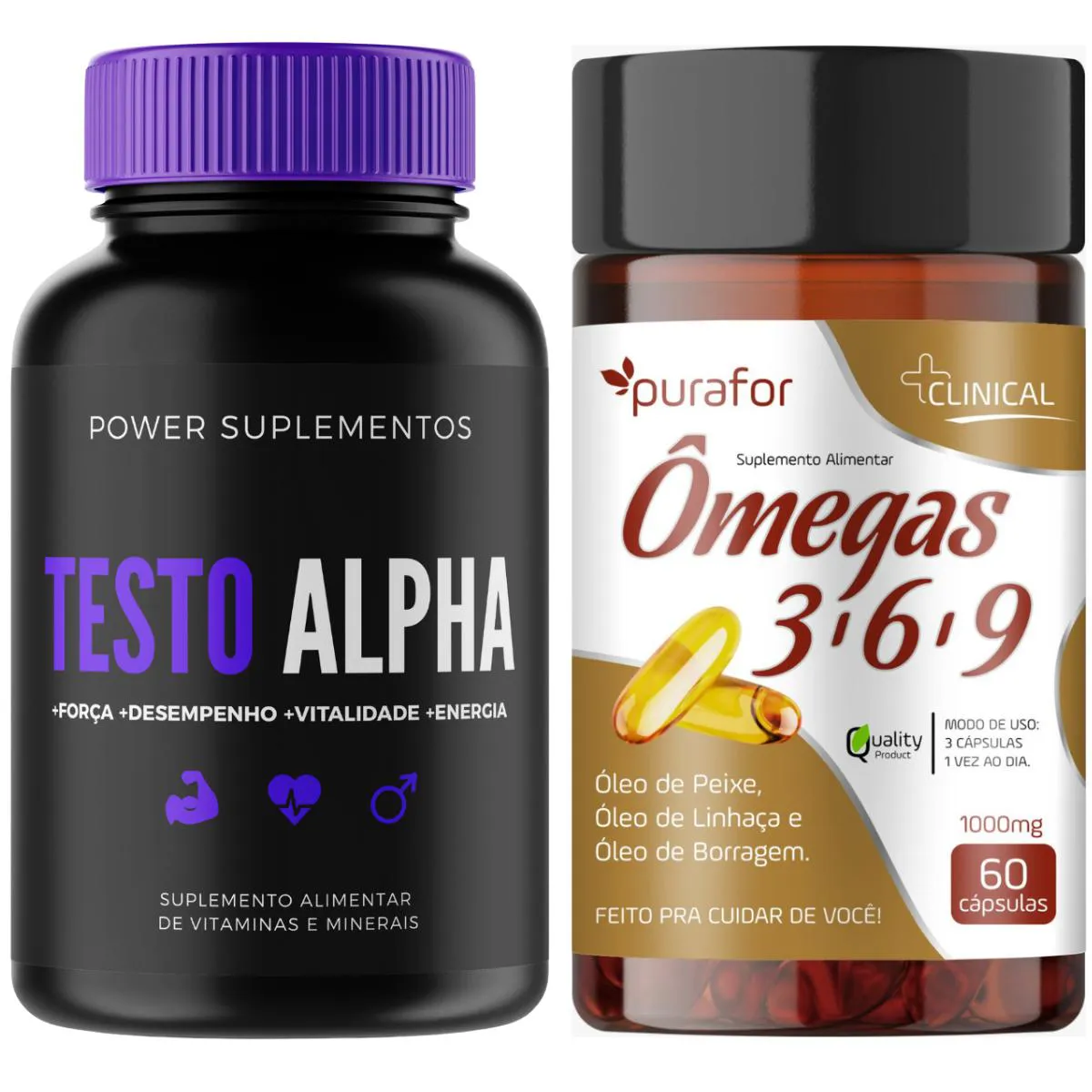1 T. ALPHA CENTRUM SUPLEMENTO MASCULINO + OMEGA 3,6,9 60CAPS 1000MG - PURAFOR Neutro