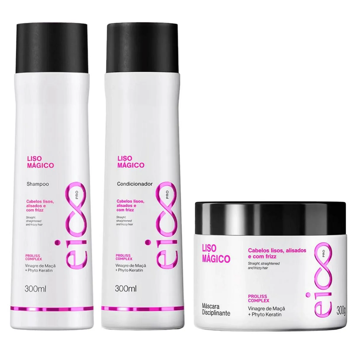 KIT EICO PRO LISO MáGICO - SHAMPOO 300ML + CONDICIONADOR 300ML + MáSCARA 300G