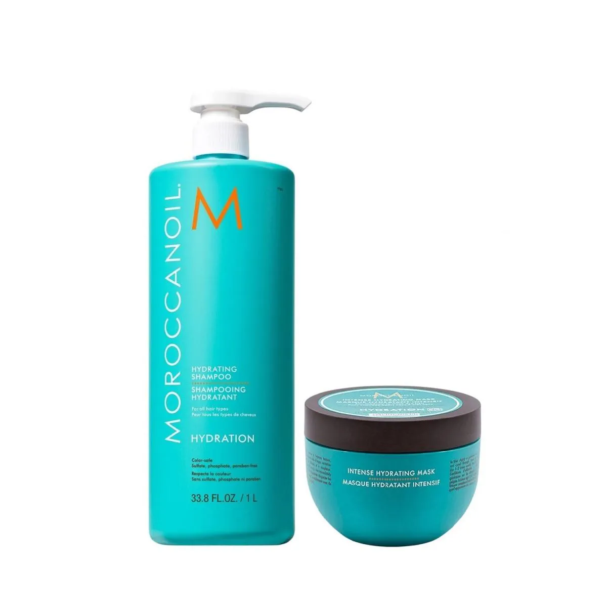 KIT MOROCCANOIL HYDRATING - SHAMPOO 1L + MáSCARA INTENSE HYDRATION 250ML