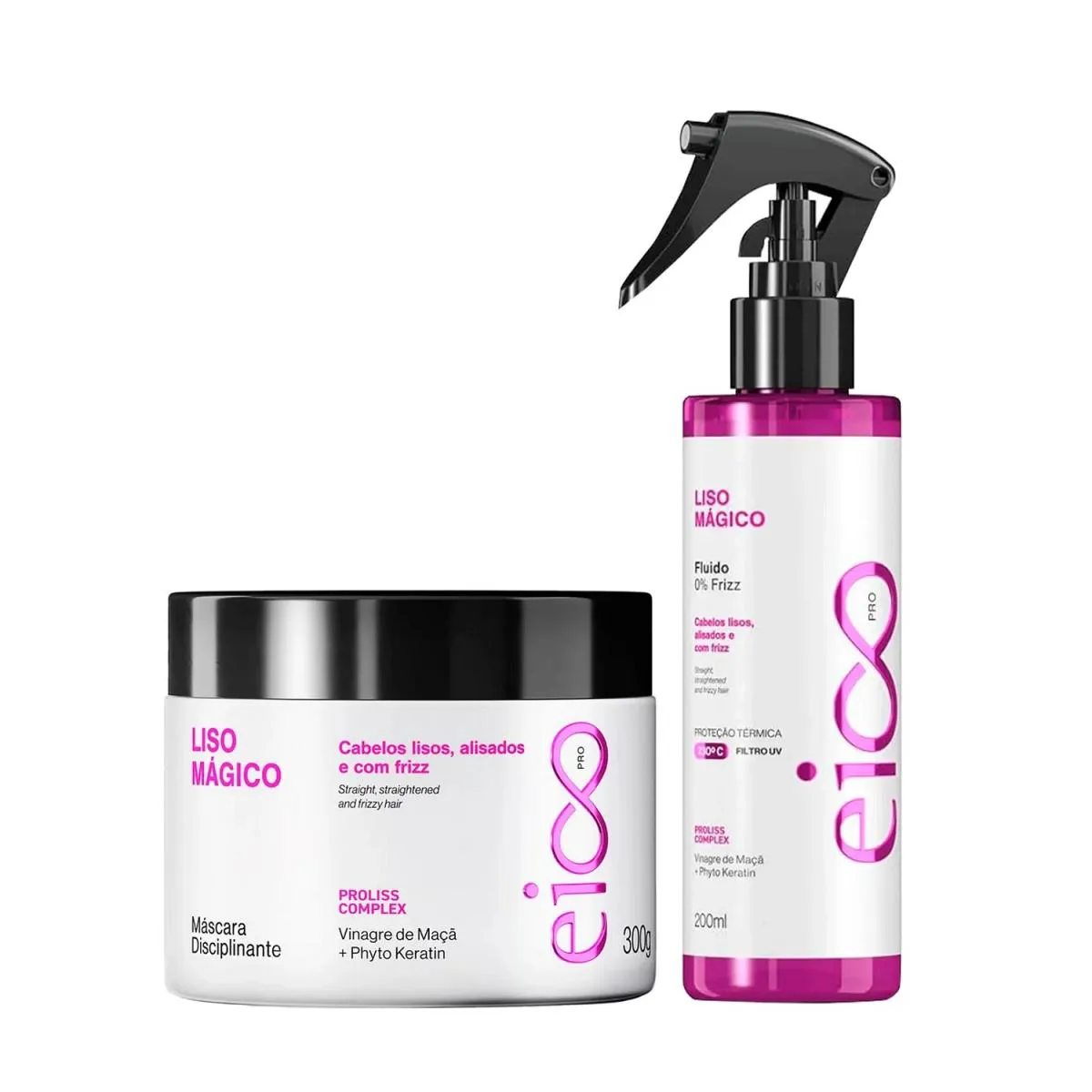 KIT EICO PRO LISO MáGICO - FLUIDO 200ML + MáSCARA 300G