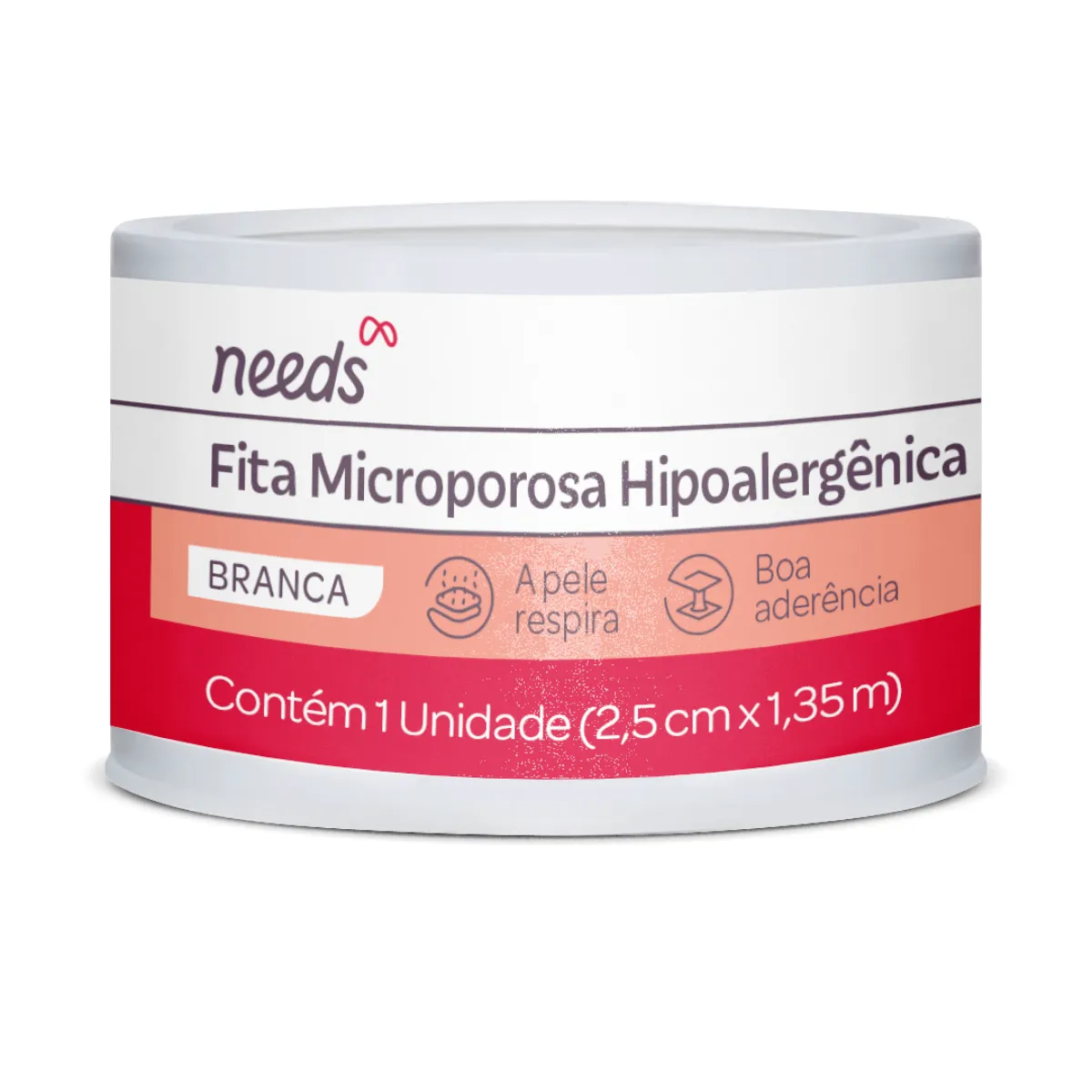 Fita Microporosa Needs Branca 1 Unidade 2,5cm x 1,35m