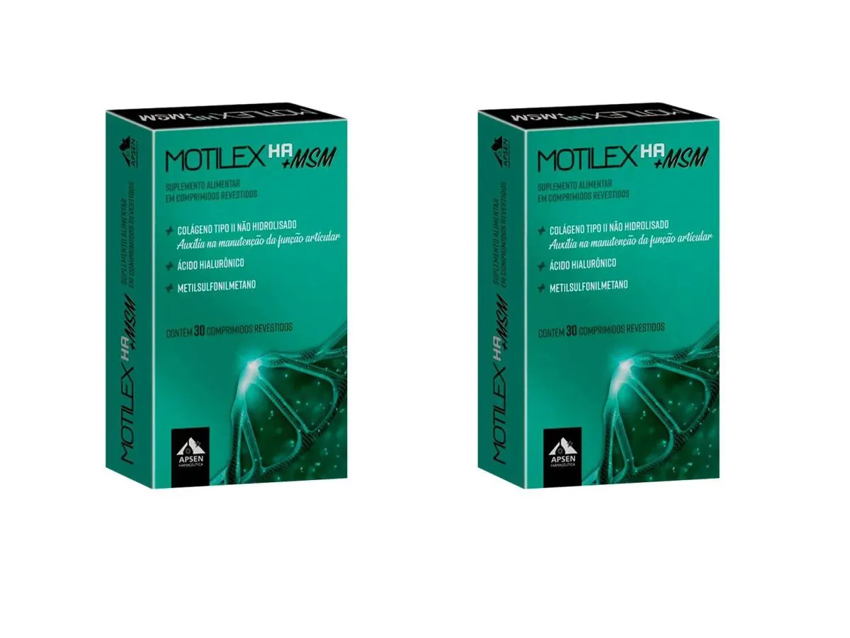 KIT 2 MOTILEX HA + MSM APSEN COLáGENO  + HIALURôNICO 30CP