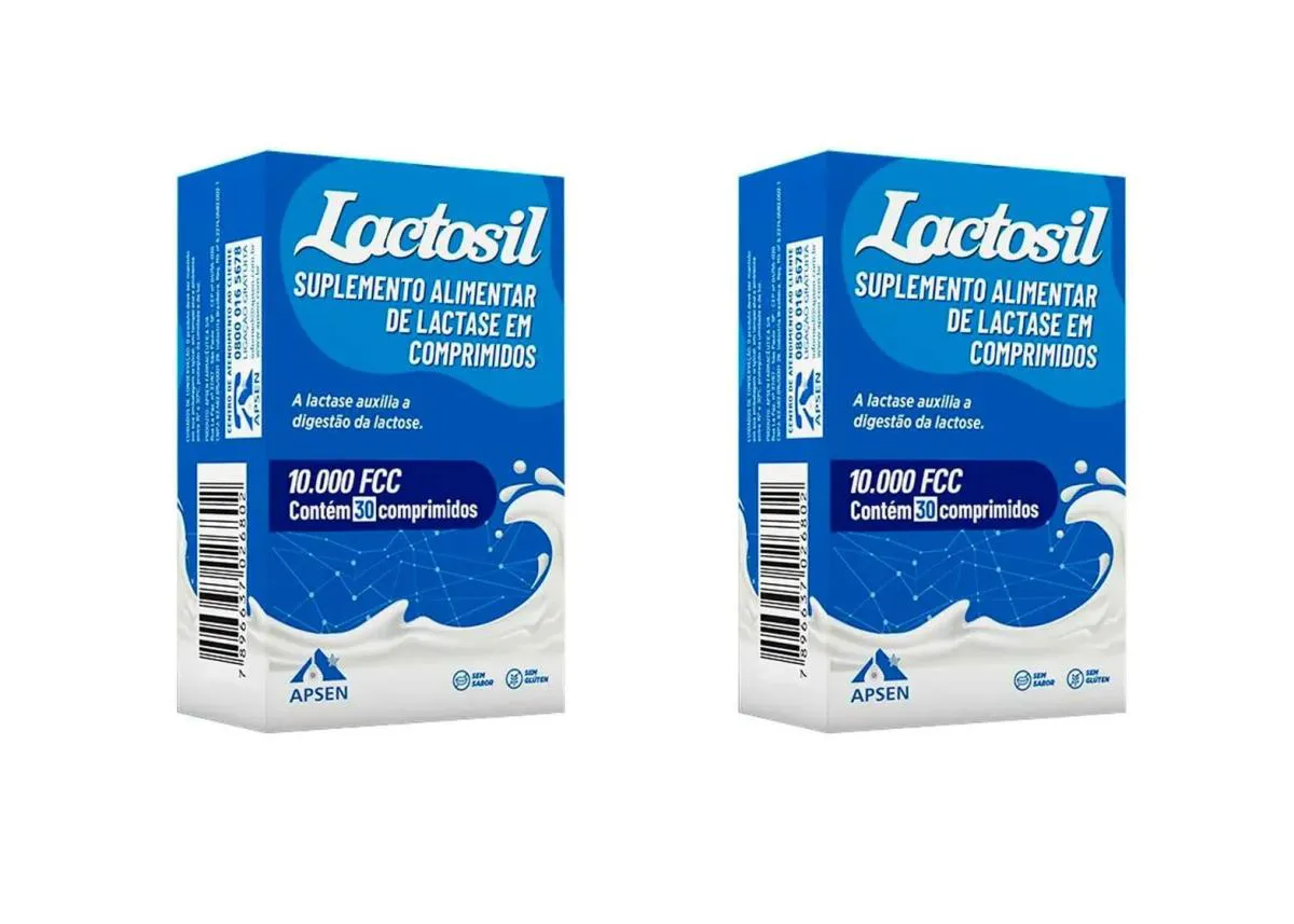 KIT 2 SUPLEMENTO LACTOSIL LACTASE 10000FCC LACTOSE 30CPS