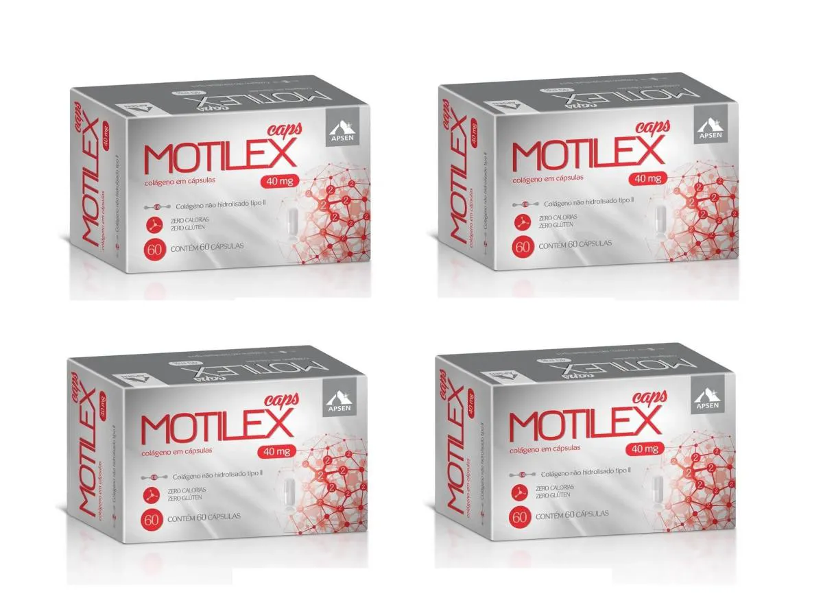 KIT 4 SUPLEMENTO APSEN MOTILEX CAPS COLáGENO TIPO 2 60CPS