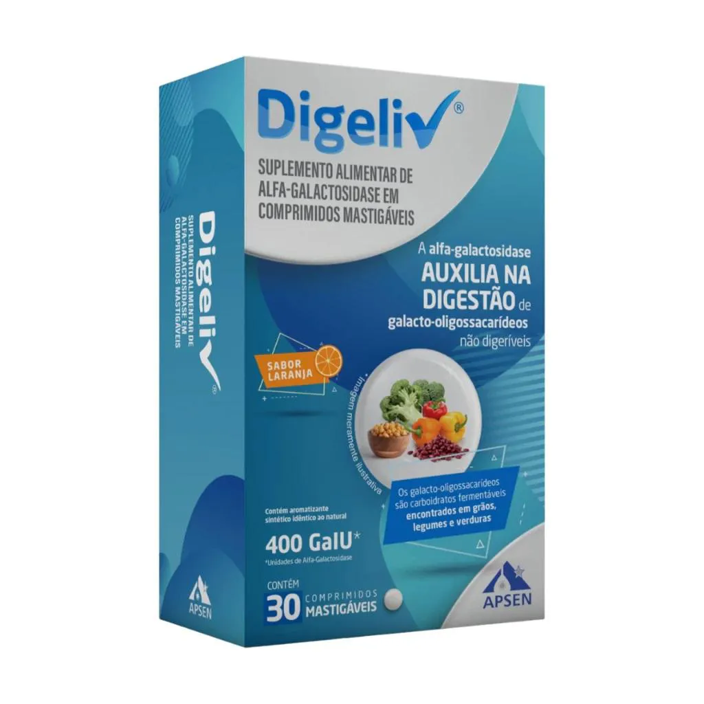 SUPLEMENTO APSEN DIGELIV 400 GAUI DIGESTãO 30CPS