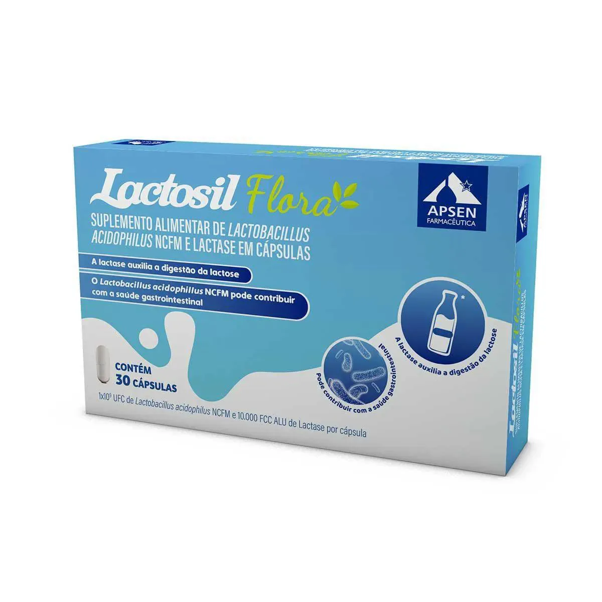 SUPLEMENTO LACTOSIL FLORA LACTASE 10000FCC LACTOSE 30CPS