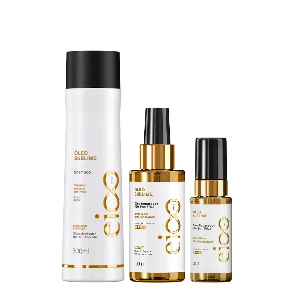 EICO PRO ÓLEO SUBLIME - SHAMPOO 300ML + ÓLEO 100ML + ÓLEO 30ML