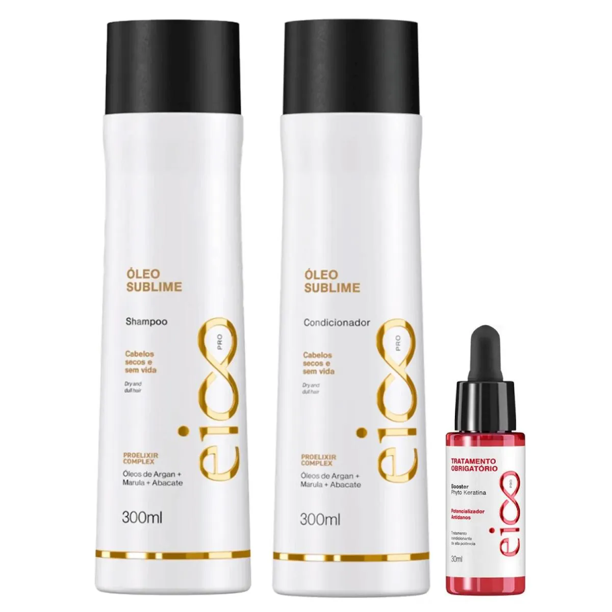 KIT EICO PRO ÓLEO SUBLIME - SHAMPOO 300ML + CONDICIONADOR 300ML + BOOSTER 30ML