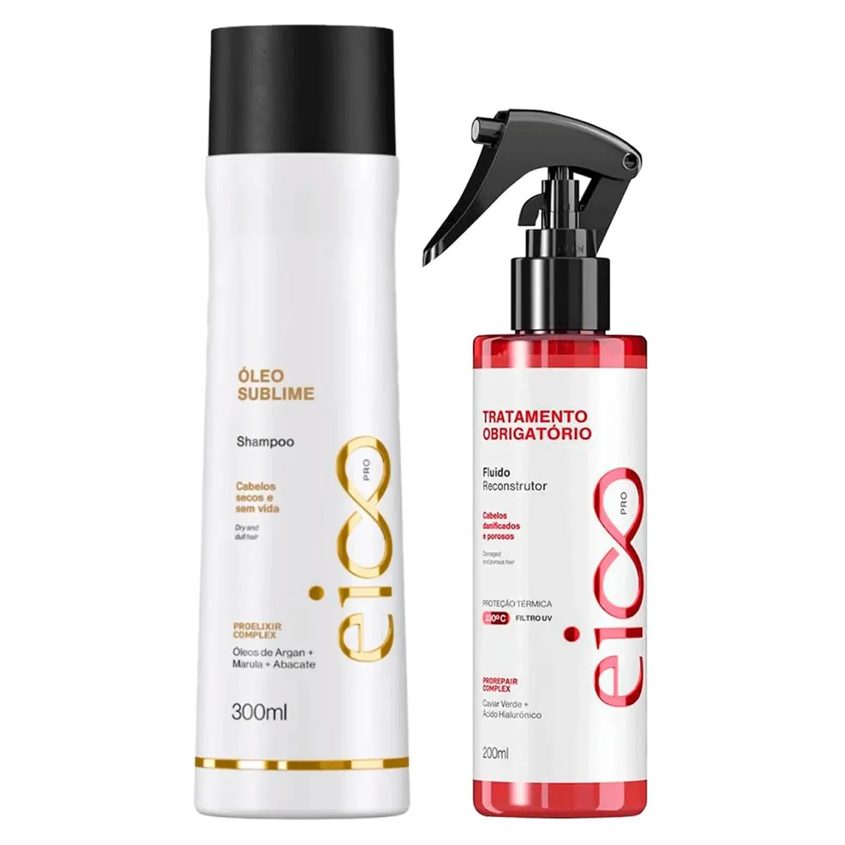 KIT EICO PRO ÓLEO SUBLIME - SHAMPOO 300ML + FLUIDO TRATAMENTO OBRIGATóRIO 200ML