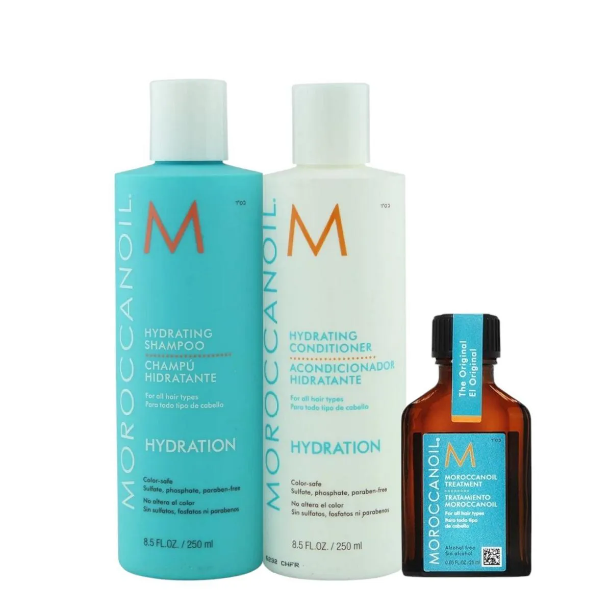 KIT MOROCCANOIL HYDRATING - SHAMPOO 250ML + CONDICIONADOR 250ML + ÓLEO 25ML