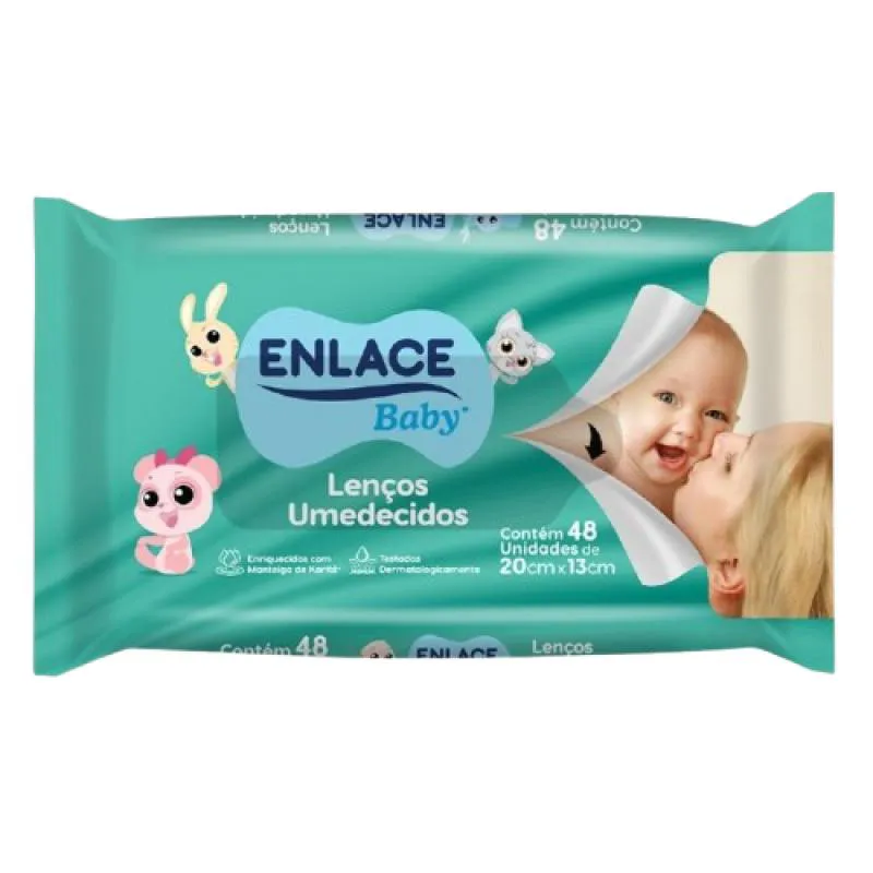 LENçOS UMEDECIDOS ENLACE - EMBALAGEM COM 96 UNIDADES