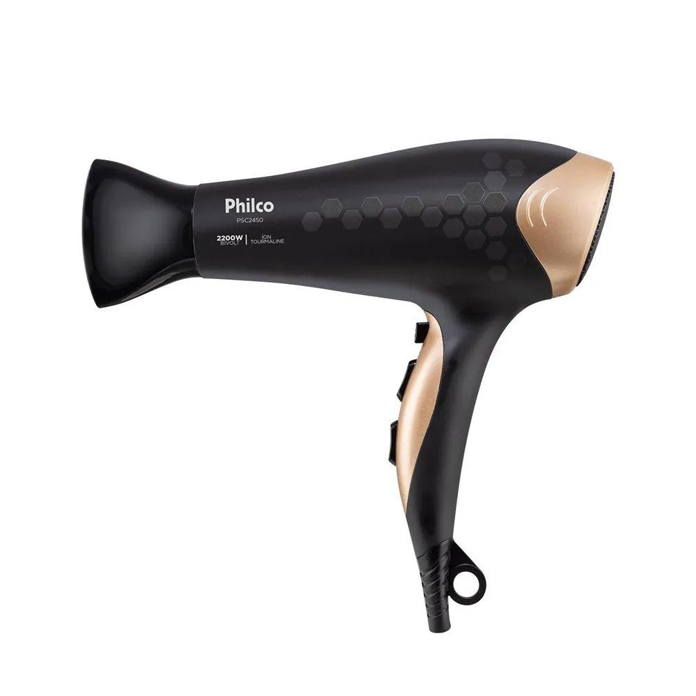 SECADOR DE CABELO PHILCO PSC2450 - 2200W, COM 3 TEMPERATURAS E 2 VELOCIDADES, BIVOLT 28 Preto
