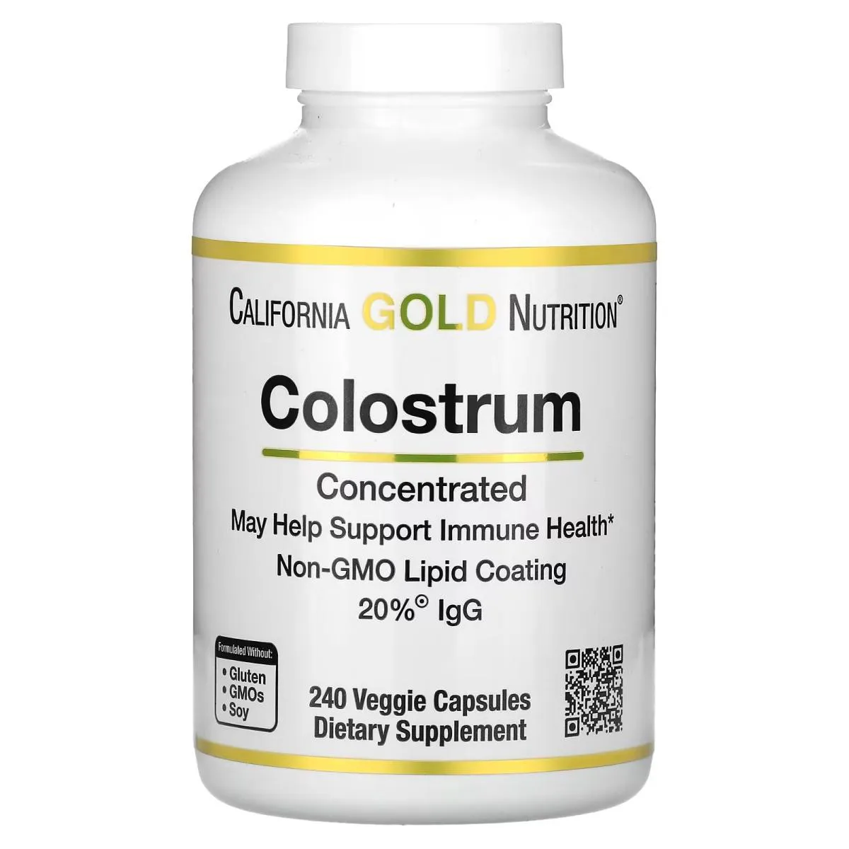 COLOSTRO CONCENTRADO 240 CáPSULAS VEGETAIS - CALIFóRNIA GOLD NUTRITION