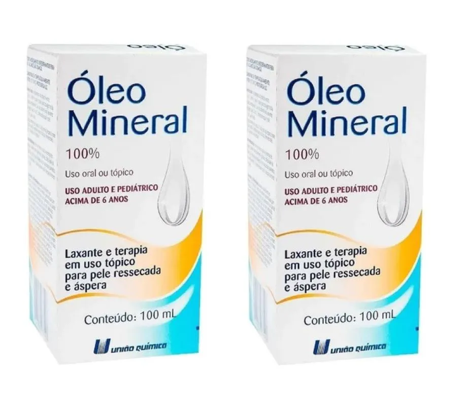 KIT 2 ÓLEO MINERAL UNIãO QUíMICA RESSECADA E ÁSPERA 100ML