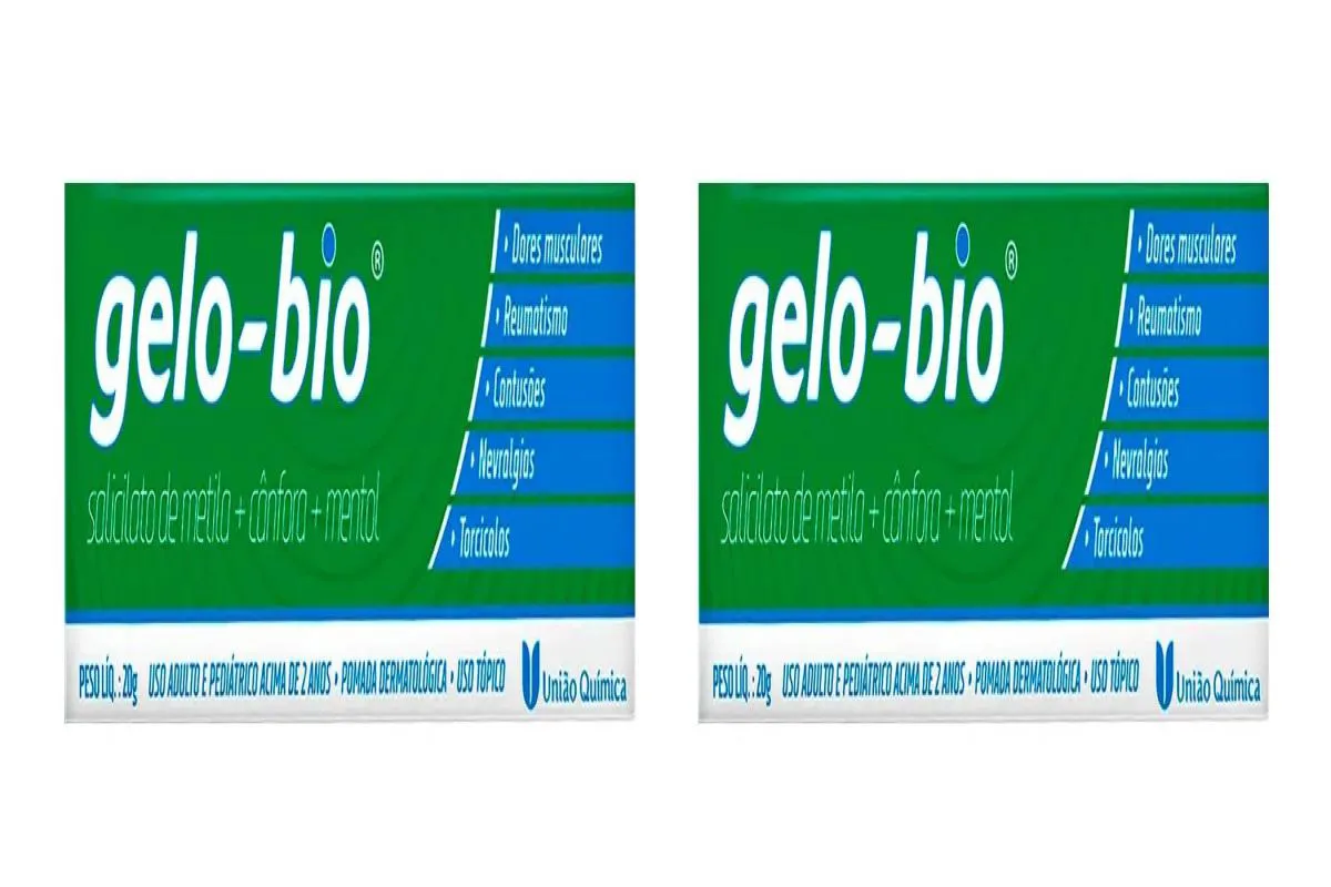KIT 2 POMADA GELO-BIO UNIãO QUíMICA ALíVIO DORES 20G