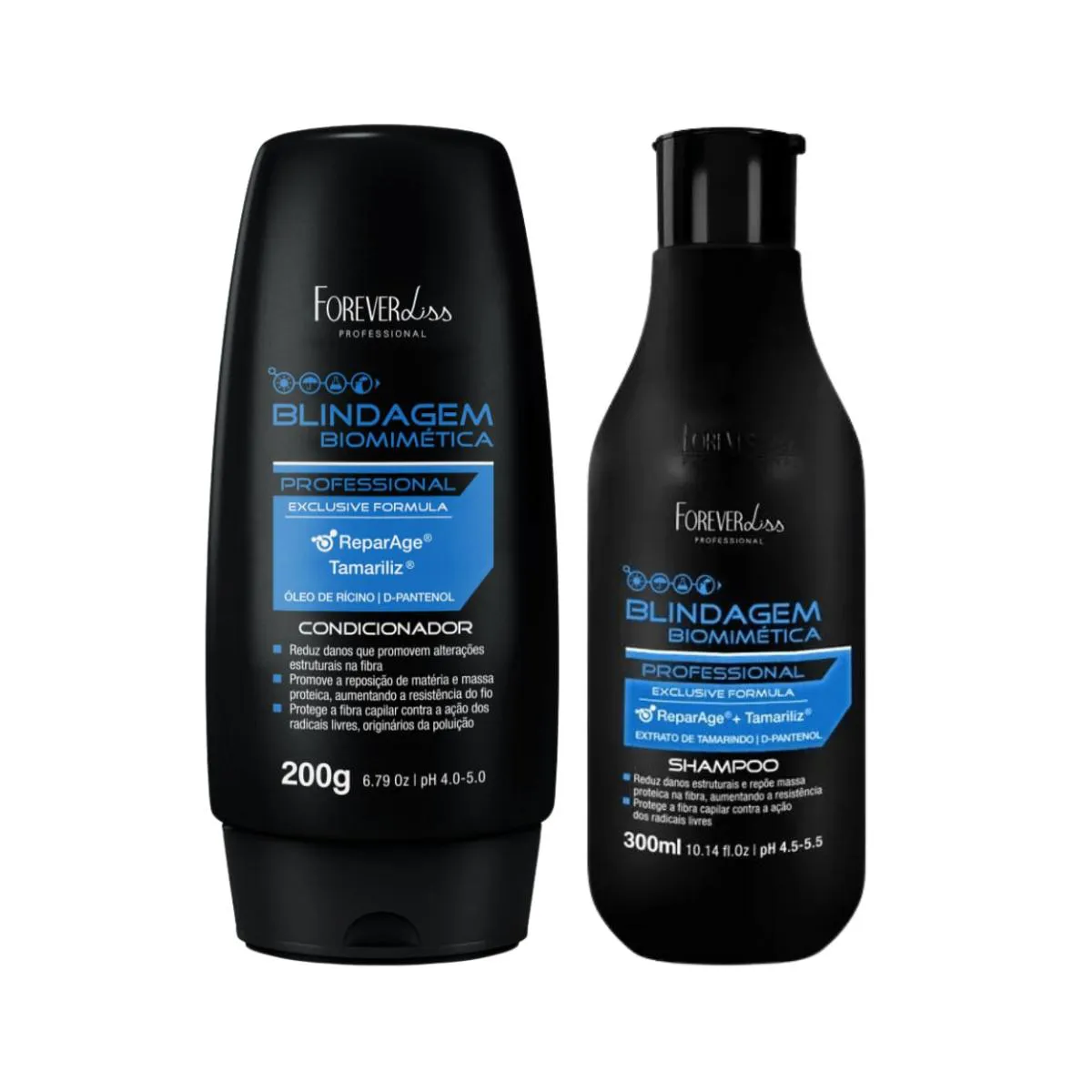 KIT SHAMPOO E CONDICIONADOR BLINDAGEM CAPILAR FOREVER LISS