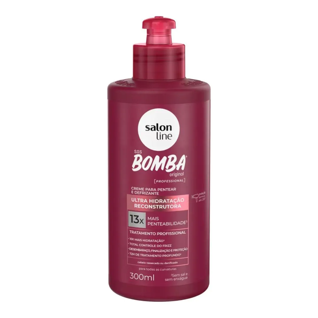 CREME PARA PENTEAR SALON LINE BOMBA ULTRA-HIDRAT RECON 300ML