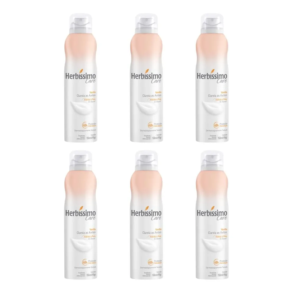DESODORANTE AERO HERBíSSIMO CARE VANILLA 150ML - KIT C/ 6UN