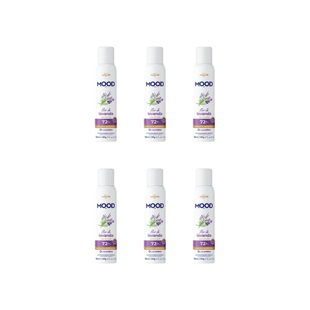 DESODORANTE AERO MOOD 150ML 0% ALUMINIO FLOR DE LAVANDA-6UN