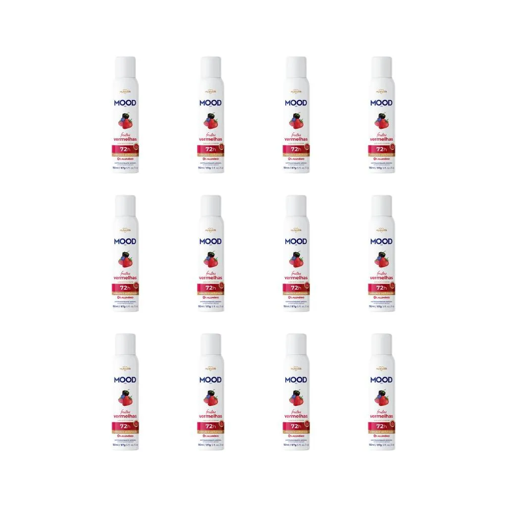 DESODORANTE AERO MOOD 150ML 0% ALUMINIO FRUTA VERMELHA-12UN
