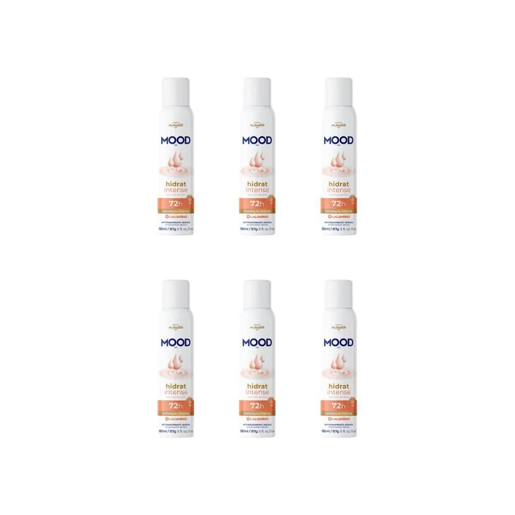 DESODORANTE AERO MOOD 150ML 0% ALUMINIO HIDRAT INTENSE-6UN